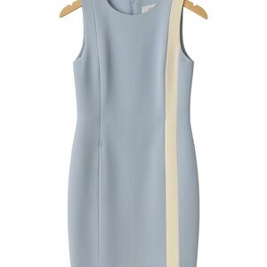 Akris Punto Blue and Cream Midi Dress